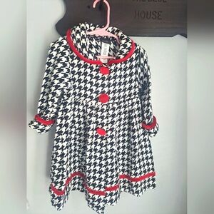 Holiday Edition Lightweight Black And White Houndstooth Coat 2T